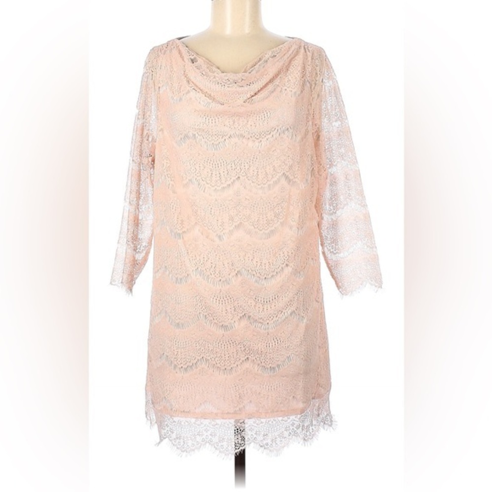 G.I.L.I. Got It Love It Vintage Inspired Lace Lined Overlay Dress Sz. M‎